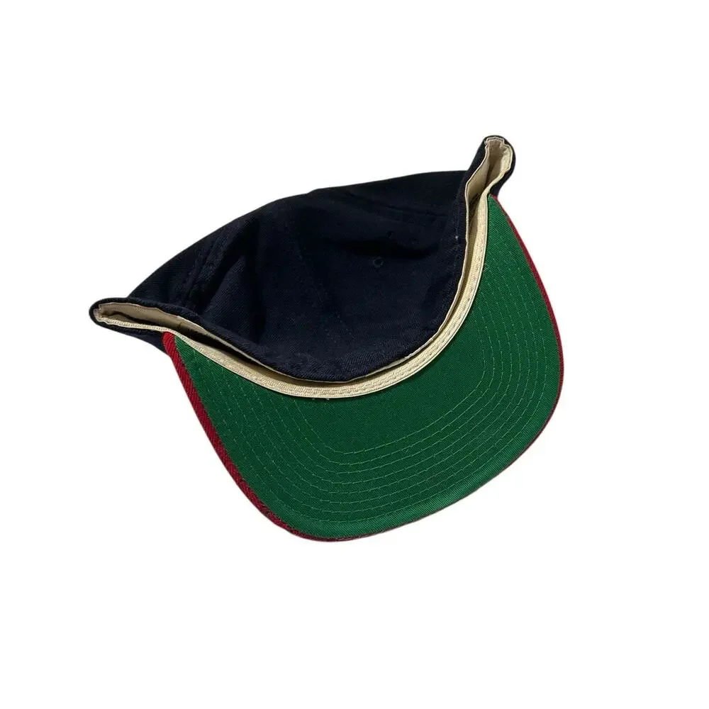 Vtg Atlanta Braves Sports Specialties Hat Blue Script Logo Fitted 7 1/4 Distress